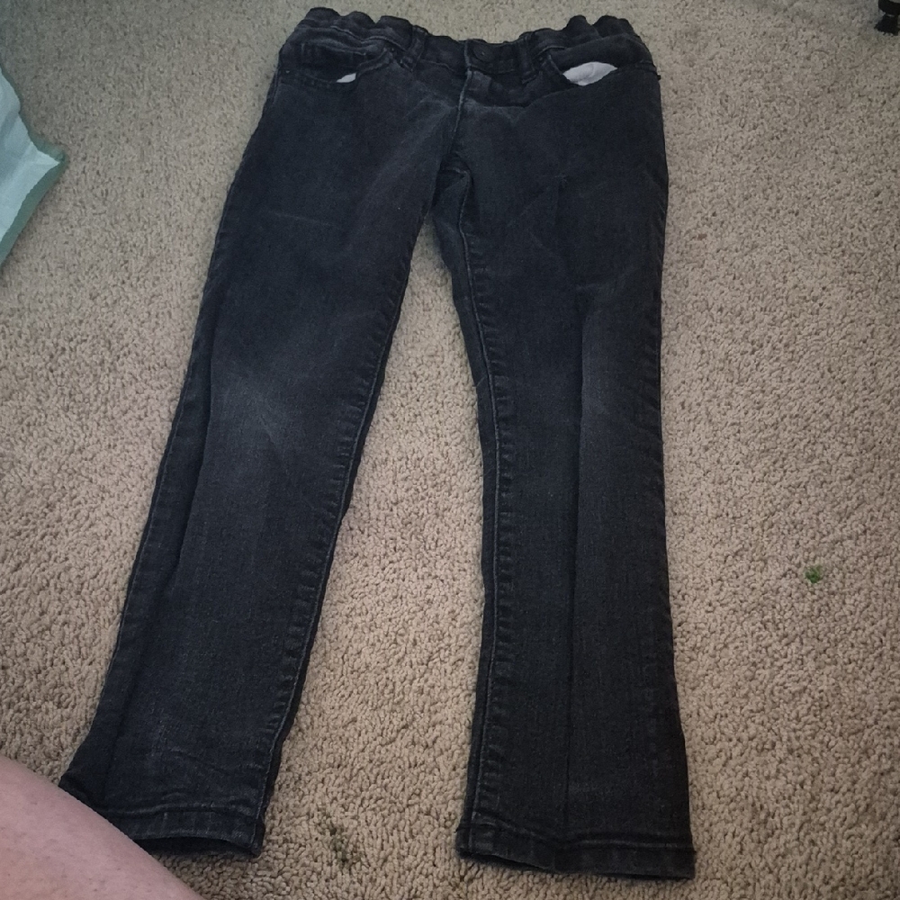 Elegant Black Straight Leg Girls Jeans
